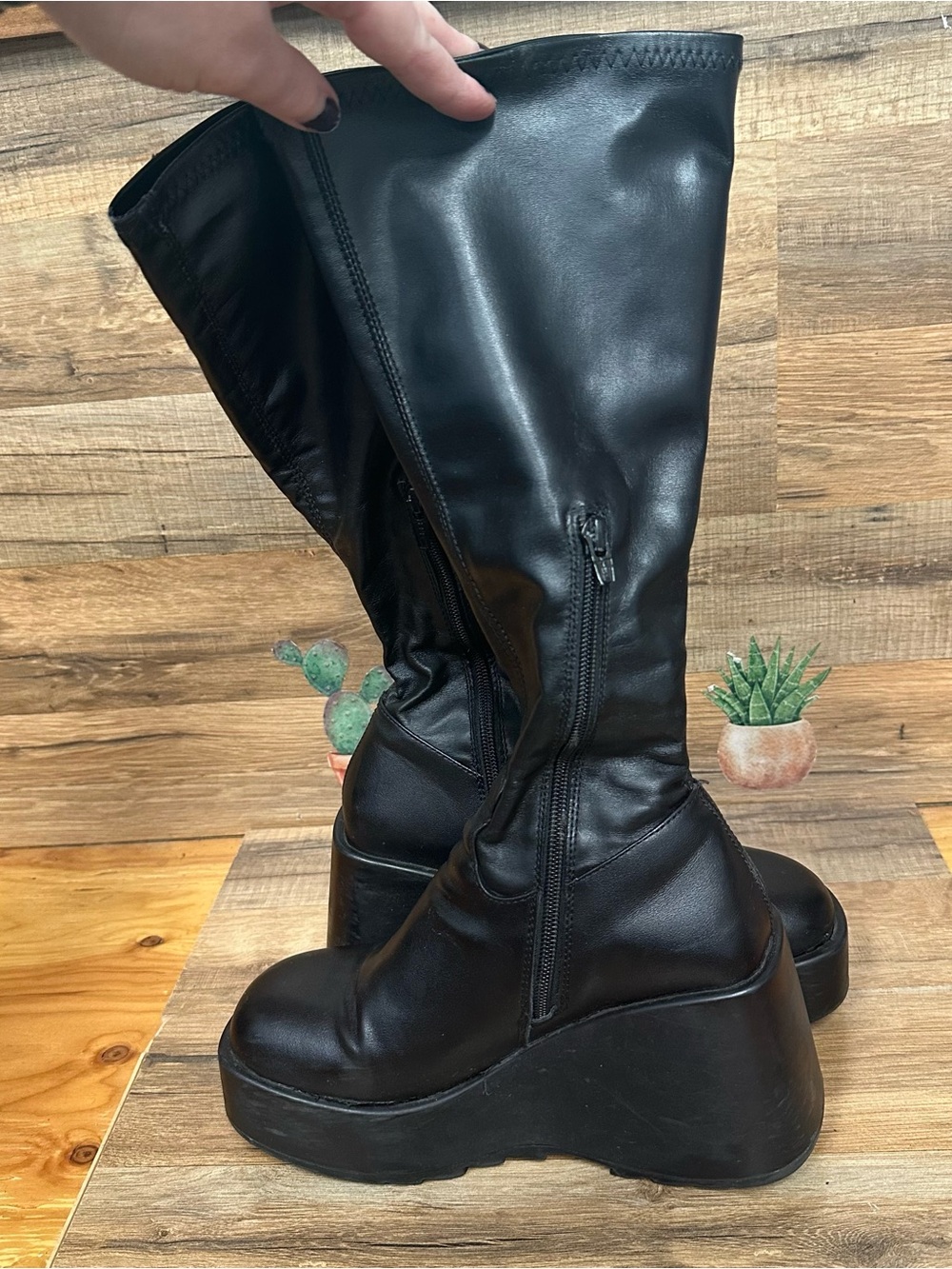 STEVE MADDEN Duke 20 Platform Boot black chunky women’s size 6 goth grunge - Picture 7 of 7